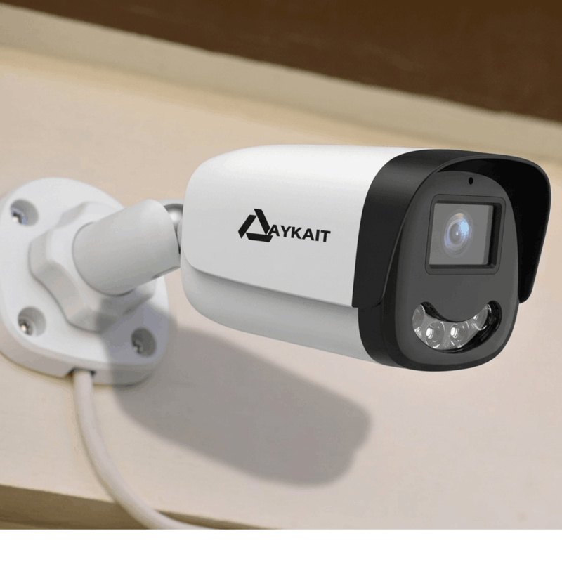 AYKAIT 2.4MP HD Bullet Security Camera 1080P with Night Vision & 30M IR Range | Outdoor CCTV Camera with Audio Support